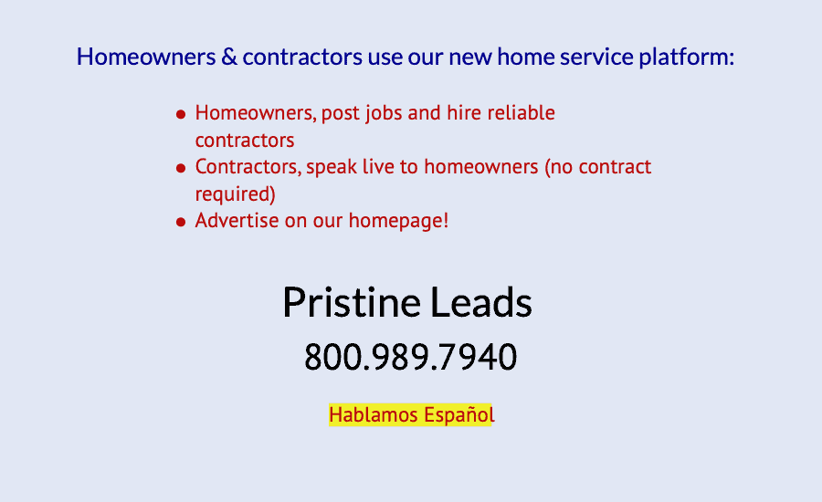 A picture of the home service platform for homeowners and contractors.